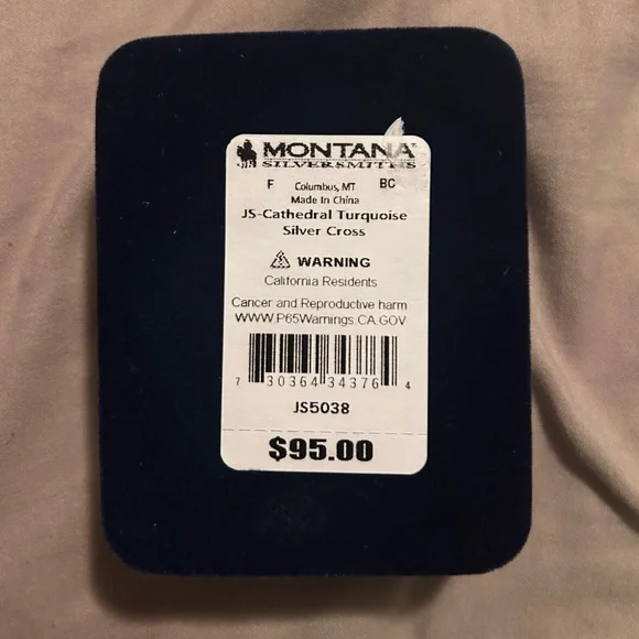 NEW Montana Silversmiths Cathedral Turquoise Silver Cross Set Western Cross - Picture 3 of 6